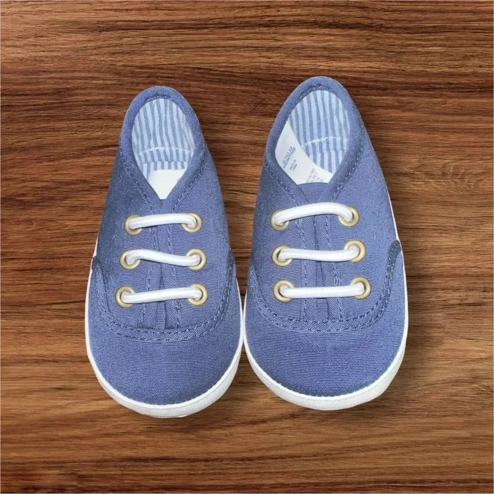 NWOT Janie and Jack navy SNEAKER CRIB SHOE. Size 6-12 m